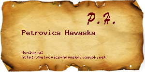 Petrovics Havaska névjegykártya